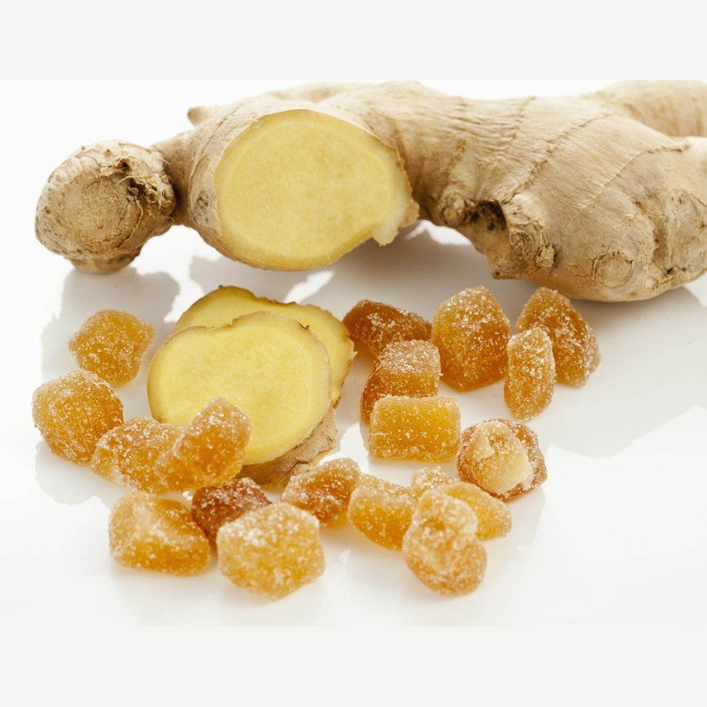 Ingwer Streifen, getrocknet und kandiert, scharf - Frucht-Nuss